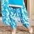 Blue printed cotton unstitched punjabi party wear salwar suit
