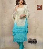 Latest off white and sky blue anarkali suit
