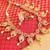 Splendid Semiprecious Uncut Ruby Emerald Mango Necklace Set 