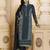Dark royal blue embroidered georgette semi stitched pakistani dress