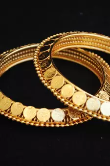 Gold Tone Coin Bangles