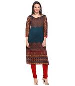 Multicolorcolor printed cotton stitched kurti