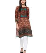 Multicolorcolor printed cotton stitched kurti