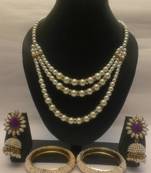 Designer Purple colour Aashiqui 2 Jewellery set with Traditional Necklace & Bangles set