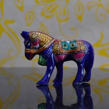 eCraftIndia Meenakari Metallic  Colorful Horse 1