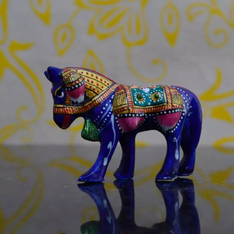 eCraftIndia Meenakari Metallic  Colorful Horse