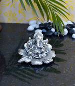 E Craft India Decorative Ganesha Statue Sitting on Flower Artistic Design