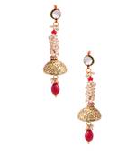Multicolor pearl jhumkas