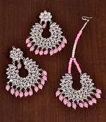 Pink jade danglers-drops