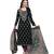black printed cotton unstitched salwar with dupatta