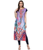 purple faux crepe crepe  stitched kurti