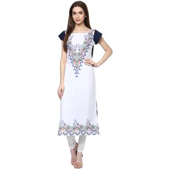 white faux crepe crepe  stitched kurti 2