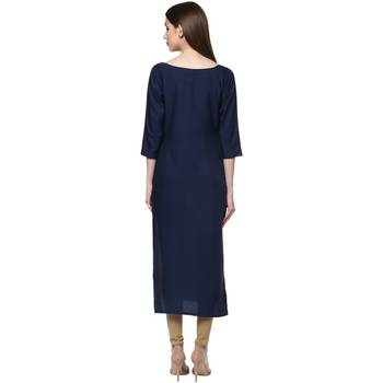 Blue faux crepe crepe  stitched kurti 3