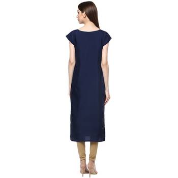 Blue faux crepe crepe  stitched kurti 3