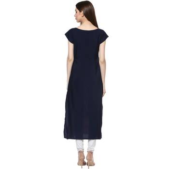 blue faux crepe crepe  stitched kurti 3
