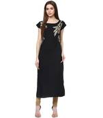 black faux crepe crepe  stitched kurti