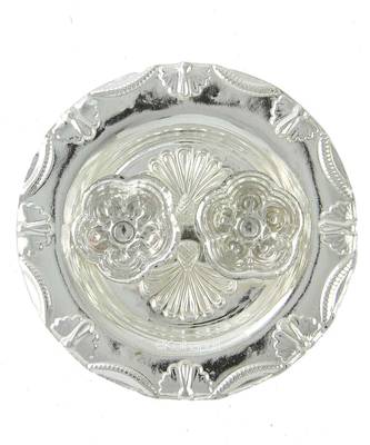 Silver Plated Haldi Kunku Karand And Kankavati And Kumkum Pooja Thali Set 3
