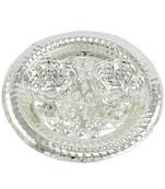 Silver Plated Haldi Kunku Karand And Kankavati And Kumkum Pooja Thali Set