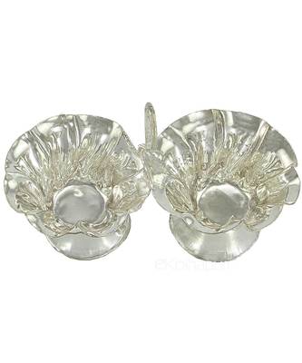 Silver Plated Haldi Kunku Karand And Kankavati And Kumkum Pooja Thali Set With Holder 1