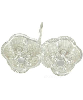 Silver Plated Haldi Kunku Karand And Kankavati And Kumkum Pooja Thali Set With Holder 1