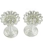 Set Of Two Devdas Silver Plated Oil Pooja Lamp And Diya And Niranjan