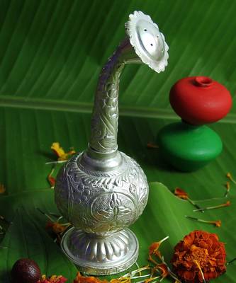Silver Plated Attardani And Pooja Item And Fragrance Holder 2