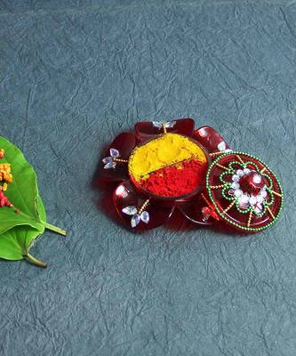 Handmade Acrylic Haldi Kumkum And Sindoor Dani For Gifts 2