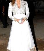 Urmila matondkar in designer white net anarkali