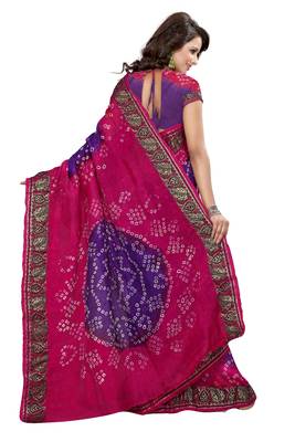 Multicolor printed cotton saree with blouse 2