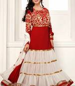 Ayesha Takia Red and Brown Long Anarkali Suit
