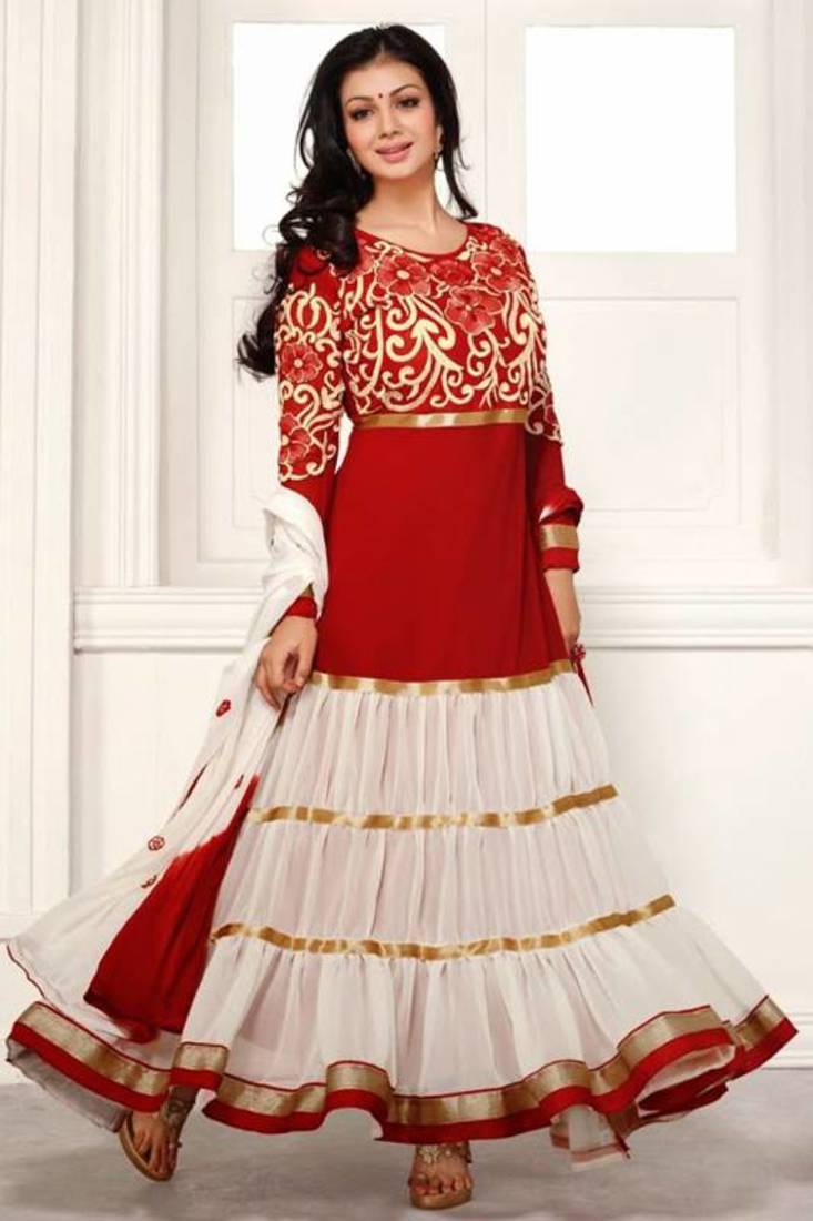 Ayesha Takia Red and Brown Long Anarkali Suit