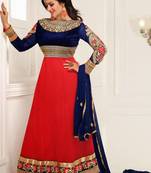 Ayesha Takia Blue and Red Long Anarkali Suit
