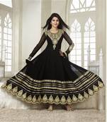 Kumud Black Embroidered Semi Stitched  Anarkali Suit