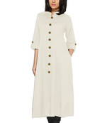 White plain rayon pakistani-kurtis