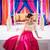 pink plain taffeta silk lehenga with dupatta