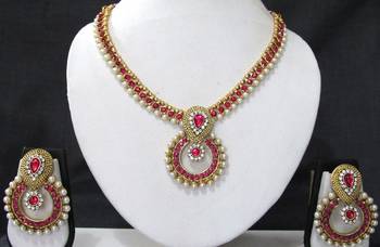 Pink stone necklace sets 1