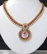 Pink stone necklace sets