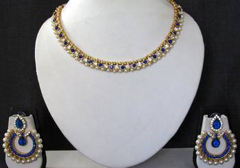 Blue stone necklace sets 1