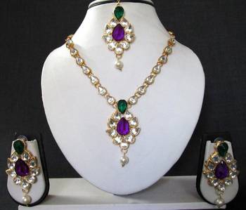 Purple stone necklace sets 1