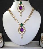 Purple stone necklace sets