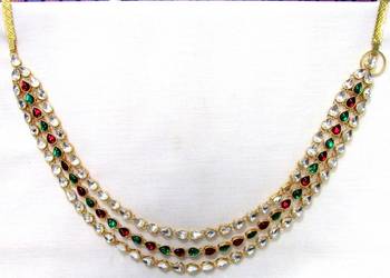 Maroon kundan waist belt 1