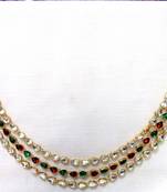 Maroon kundan waist belt