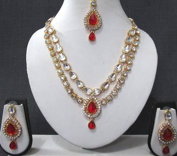 Red stone necklace sets 1