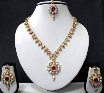 Purple stone necklace sets 1
