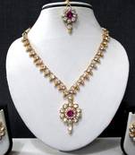 Purple stone necklace sets