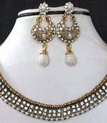 White stone necklace sets