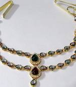 Maroon kundan waist belt