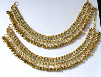 Gold stone anklets 1