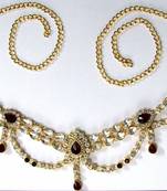 Maroon stone waist belt