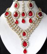 Red stone necklace sets